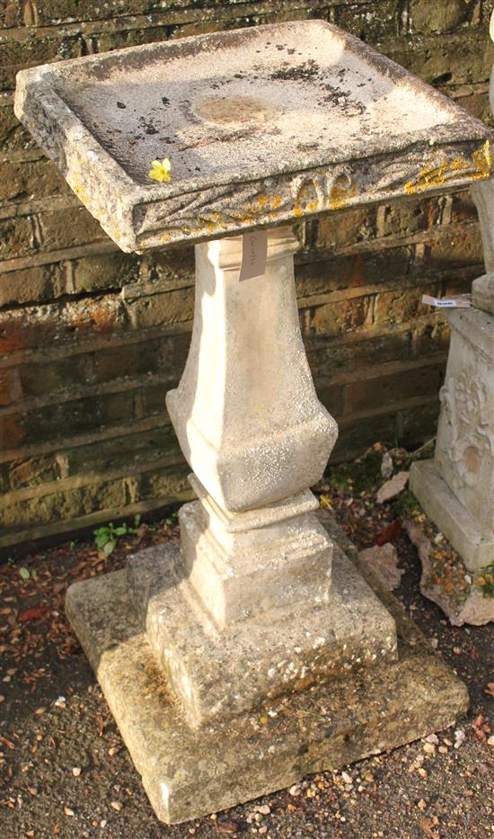 Stonework bird bath